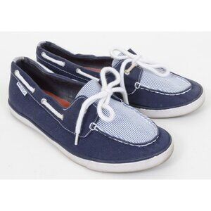 Nautica Pinecresta Canvas Boat Shoes Navy Stripe Women's US 10 Sneaker Comfort